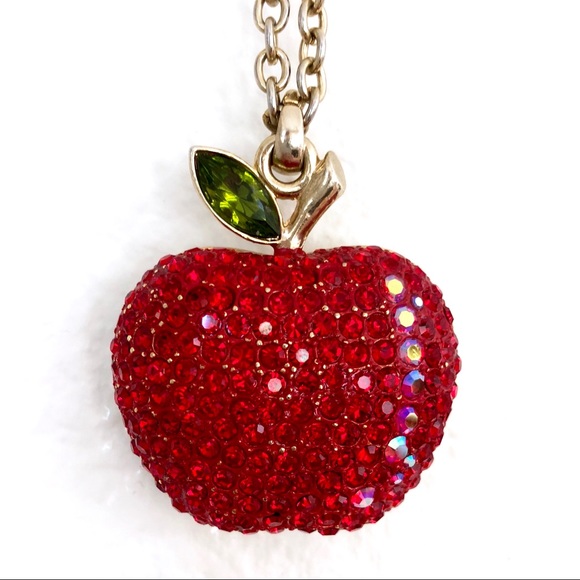 Crystal Elegance Jewelry Goldtone Crystal Apple Pendant Charm